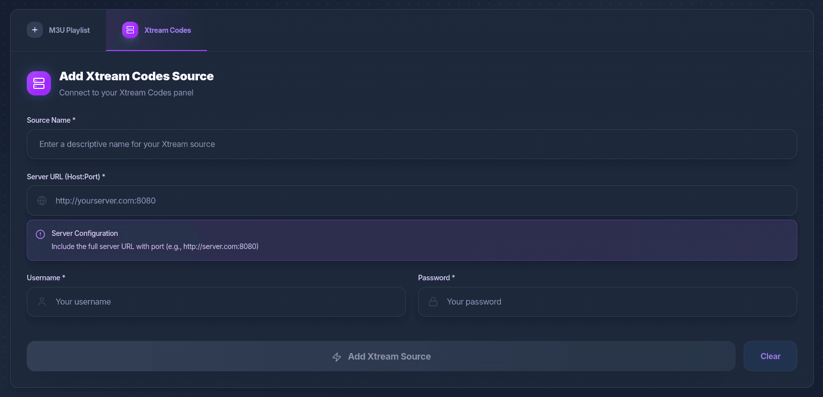 Xtream Codes Integration